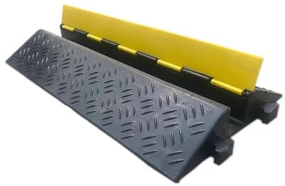 Kabelschutz, 1 Kanal, Verkehrsschlauch, Drahtabdeckung, Gummi, Schwarze Basis mit gelbem Deckel (99,4 Zoll), quadratischer Schutz for elektrische Kabel (Color : 1Channel, Size : W50cm/19.7in)