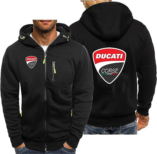 CLMETHE Felpe con cappuccio da uomo con zip intera per Duca-TI Pullover con cappuccio Felpa con cappuccio Cappotti sportivi da esterno Giacche a maniche lunghe Abbigliamento da lavoro,B-3XL
