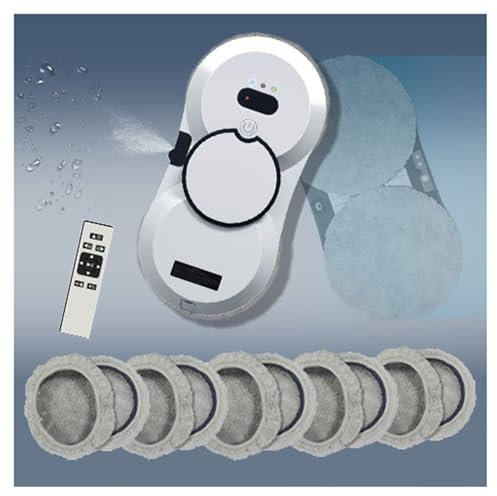 Quixnova Robot Lavavetri 5600Pa Aspirazione Forte, Lavavetri Automatico con Telecomando e Spruzzo d'Acqua Automatico per Finestre, Piastrelle, Bagni,White