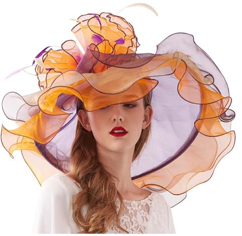 Sonnenhut Damen Organzahut Elegante Blumen Party Hut Hochzeit Sonnenhut Fascinator Hut Sommerhut Hut Frauenorganza Hut Tea Party Hochzeit Sonnenhüte Damenhut Kirche Hochzeit Party Strand