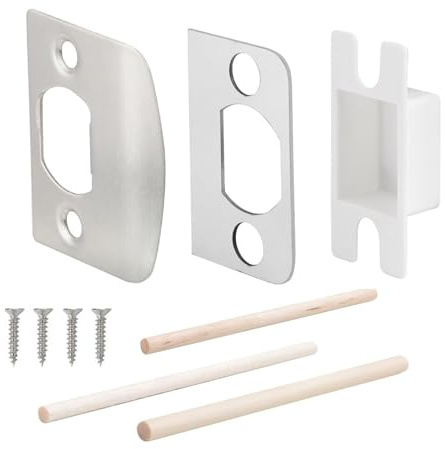 Wizoowip Spaltausgleichsscheibe für Türschlösser, Schlossplatte, Universal-Schließer mit Abstandshalter, Holzdübeln, Edelstahl-Riegelwiederherstellungsset, sicher 1pc