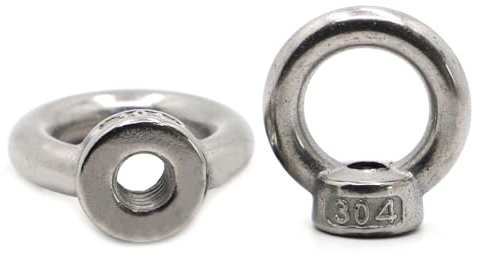 LLXTJJY Standard-Ösenmutter Hebeösenmutter, Ösenloch, Ringgewindemutter, Edelstahl 304, M3, M4, M5, M6, M8, M10, M12