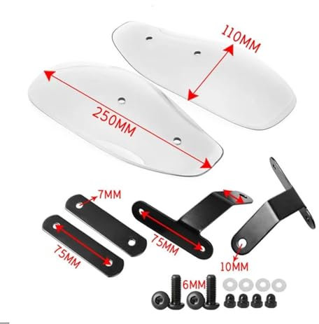 DKPMWD Schutz Griff 1 Set Für XL 883 1200 Dyna Motorrad Windschutz Schild Handprotektoren(Transparent)