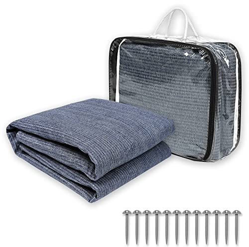 SUBTLETY 2,5 x 2,5 m förtältmatta HDPE campingmattor set inkl. bärväska och tältpinnar ventilerande tältgolv halkfri förtältmatta utomhus tältunderlag för camping picknick