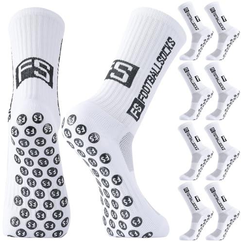 Utensilsto 4 Paare Fußball Socken Jungen Grip Socken Fussball Socken | Kinder Anti Rutsch Football Socks Rutschfeste Sportsocken für Fussball Basketball Laufen Rugby Tennis