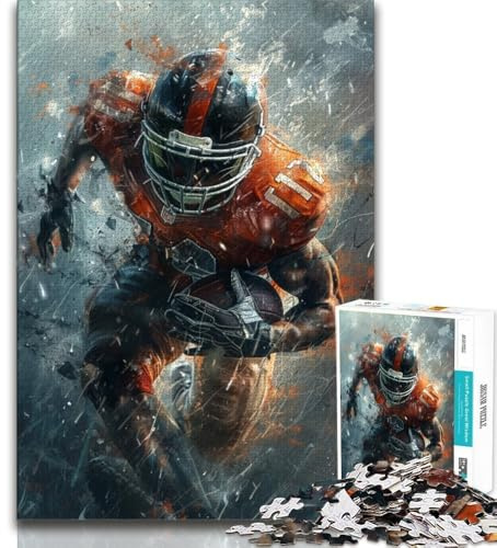 Puzzle für Erwachsene, 1000 Teile, American-Football-Spieler, pädagogisches Familienspiel, Wanddekoration, einzigartige Geburtstags, 38x26cm