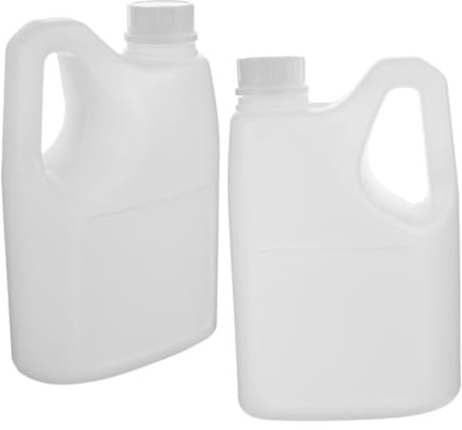 POPETPOP Jarras Para Almacenar Zumo Con Asa 2l Plástico Con Tapa Hermética Recipientes Para Miel Sirope Uso Doméstico y Comercial Pack 2 Unidades