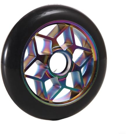 Glomc 110 mm Pro Scooter-Räder für Stunt-Scooter, Nabe aus Aluminiumlegierung, Polyurethan-Reifen, hohe Elastizität und Verschleißfestigkeit, 8 mm Lagerbohrung (sieben Farben)