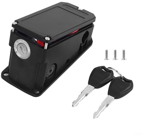 Glomc Electric Bike Lock With XT60U-M Port, ABS Connector Plate Cover With Keys, Secure Charging Interface Guard For E-Scooter Parts, Black