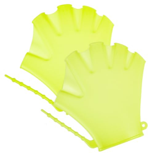 Toddmomy Guantes UV de Natación para Niños, Paletas de Silicona 2 Piezas Correa Ajustable, Ideales para Piscina y Entrenamiento