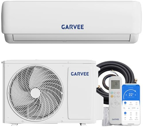 Garvee Aire Acondicionado Split 9000 BTU (2,7 kW), Frío y calor,con WiFi,App y Mando, Quick Connect,Temporizador 24H,Hasta 18-22 m²,Gas R32, Gran Caudal 550m³h, con Unidad Exterior, Eficiencia A++