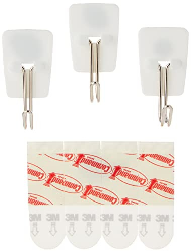 Command 17067ES Kitchen Utensil Hooks with Command Adhesive Strips - Small, White