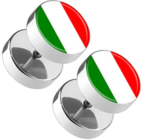 Piercingfaktor 1 Paar Fake Plug Ohrstecker Fussball EM & WM Länderflagge Fanartikel