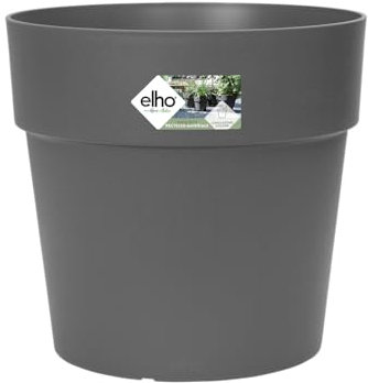 Elho Vibia Straight Rond 30 - Pot De Fleurs pour Extérieur - Ø 29.3 x H 28.0 cm - Noir/Anthracite
