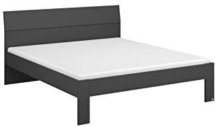 Rauch Möbel Flexx Bett Doppelbett Futonbett in Grau metallic, Schwarz, Liegefläche 160 x 200 cm Gesamtmaße Bett BxHxT 165 x 90 x 209 cm