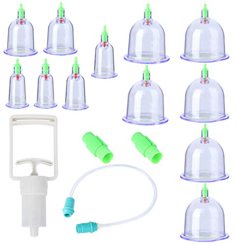 Healifty Set Di Coppettazione Sottovuoto 12 Ventose Silicone Regolabile Per Terapia Di Coppettazione Del Corpo Massaggio Manuale Portatile Senza Elettricità Per Sollievo Muscolare