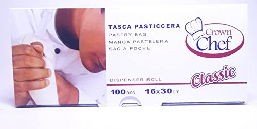 CROWN CHEF sac A Poche USA E Getta Rotolo 100pz 30x16 cm Trasparente