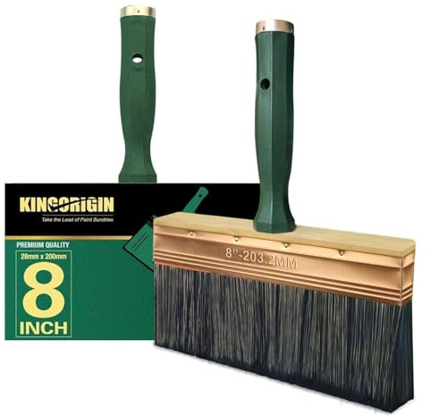 Deck Stain Brush, 8 Inch Deck Paint Brush with Threaded Handle for Extension Pole, Wide Large Brushes for Staining Wood, Fence, Walls, Lime Wash Paint Brush