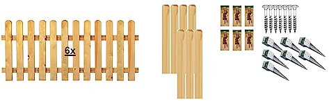 TETZNER & JENTZSCH Zäune Housten 4 I Sichtschutz Zaun 180 x 80cm Graugrün I Gartenzaun aus Holz für den Sichtschutz I Zaun mit Holzlatten I Staketenzaun Komplettset mit Riegel I Sichtschutz Garten