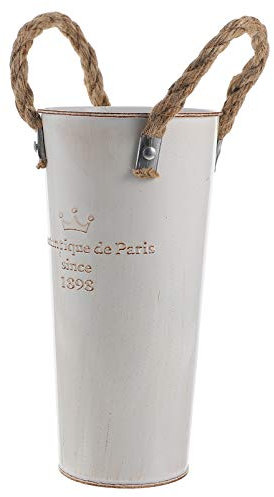 Cabilock Pot de Fleurs Fer avec Anses Corde Vase Décoratif Vintage pour Bureau ou Maison