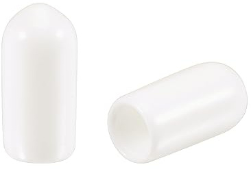 sourcing map 50Stk. Runde Gummi Endkappen 5mm Vinyl Abdeckung Schraube Gewinde Weiß