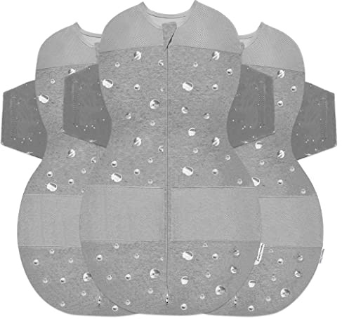 happiest baby Saco de Dormir SNOO Sack - Algodón Orgánico 100% - Favorisce un Corretto Sviluppo Delle Anche - Paquete de 3 (Planetas Grafito, S, M, L)