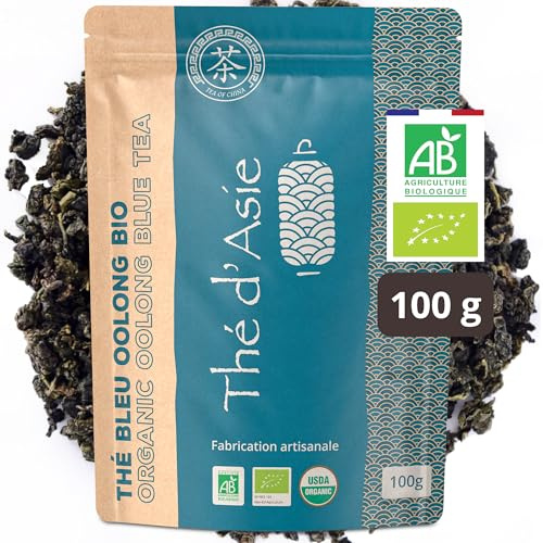 Khla - Organic Oolong Blue Tea - Lös påse 100 g - Metallbox Refill - ekologiskt te - viktminskning bantning diet - torkade blad - Asien te - Kina ursprung - örtte och infusion