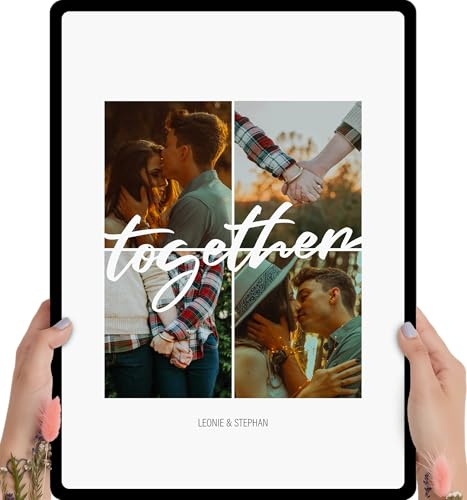 Elbeffekt Together Geschenk Holzbild - Personalisierbares Foto Geschenk zum Aufhängen/Hinstellen, Optional Beleuchtet - Geschenke Für Paare