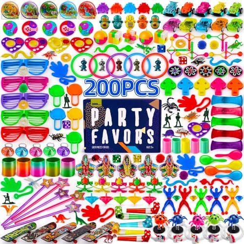 nicknack Party Kindergeburtstag Gastgeschenke Mitgebsel Set, 200 Stück Kleine Goodies Pinata Geburtstag Spiele Spielzeug Give Aways Partygeschenk-Packs mit mehreren Elementen für Kinder