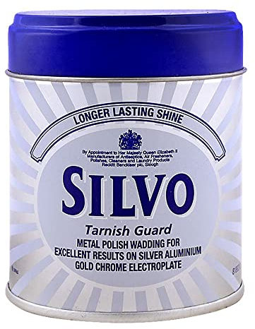 Silvo Metal Tarnish Guard Metal Polish Wadding for Silver Gold Aluminium Chrome and Electroplate All Purpose Metal Polish and Tarnish Guard 75g