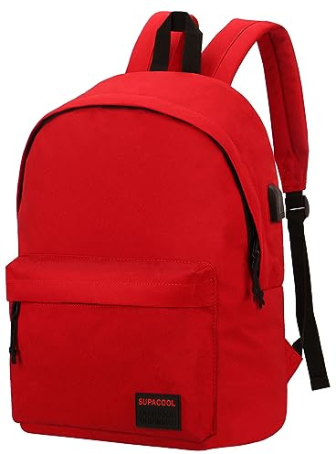 SUPACOOL Mochila ligera para laptop, mochila con puerto de carga USB, mochila casual