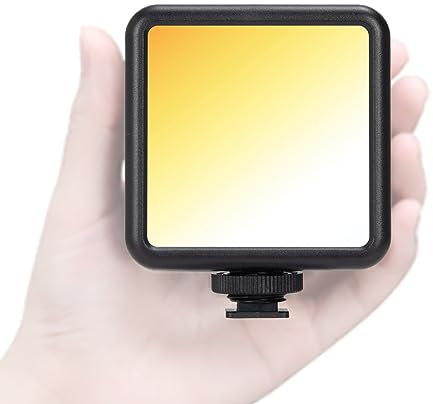 TARION Lampe vidéo LED pour caméra - Mini éclairage de caméra Portable Bicolore sur caméra vidéo à intensité Variable 2500-7000K 1800mAh Lampe de vlogging Rechargeable avec 3 Lampes Froides LPL-01