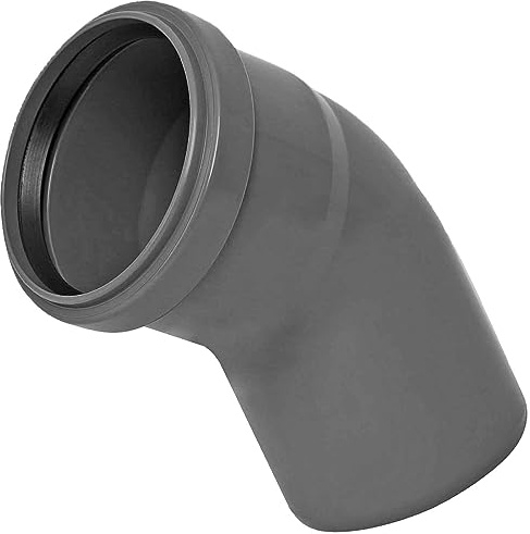 MegaHaustechnik HT Abfluß, Bogen, DN40, Winkel 15 Grad | Mit Muffe Dichtung, Für Rohr-Außendurchmesser 40mm, Kunststoff grau, Abwasser Leitung Kanal Lüftung Winkel