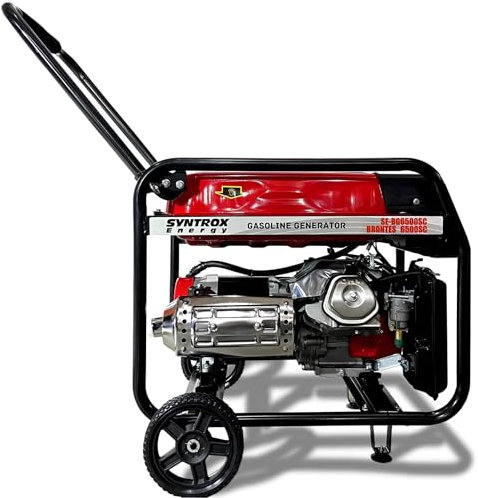 Syntrox Notstromaggregat Beuros, Stromversorgung, Krisensicherheit, Benzin, 220V, 380V, 5 kW, Benzin Notstromgenerator, Umweltfreundlich, Camping, Leichte Bedienung