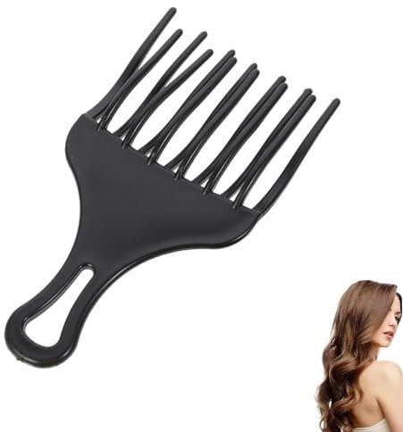 Negro Peine,Peine Pelo Rizado,Grueso Comb,Peine Ancho Dientes,Peines de Peluqueria,de Peluquero de Resistente al Calor,de Dientes Grandes para Pelo Largo Mojado o Rizado