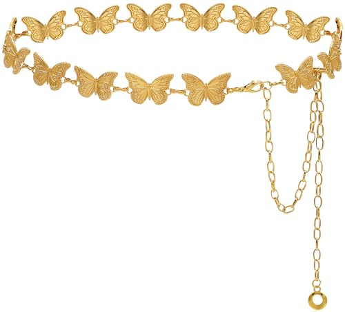 Liutufy Waist Chain Belts Women Girls Metal Belly Link