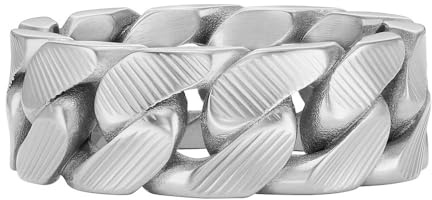 Fossil Herrenring Harlow Linear Texture Chain Edelstahl, JF047000406
