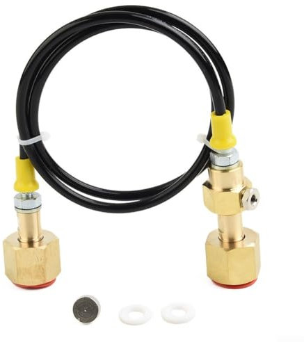 CO-2 Tank-Nachfüllstation Ladeadapter, CO-2-Tankadapter Transfer mit Schlauch und Entlüftungsventil, 90 cm, Hochdruckschlauch, 4500 PSI