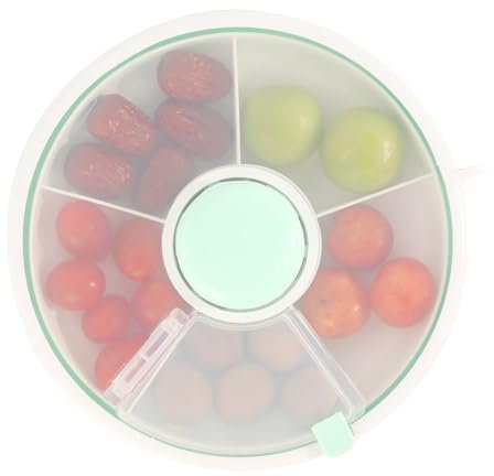 CUINIUNAID Snack Spinner Rotierende Aufbewahrung Snackbox Kinder Tragbarer Snackbox mit Fächern Snack Organizer Snack Behälter für Kinder für Snacks Nüsse Süßigkeiten Obst (Mintgrün)