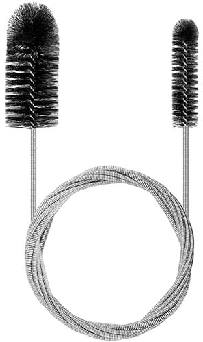 DKBT 200cm Cepillo Limpia Tuberias Desatascador Fregadero Flexible Doble Cabeza Negro Herramienta Drenaje Drain Unblocker Residuos para Lavabo Limpieza de Baño Cocina Frigorífico