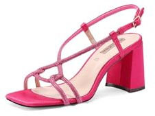 QUEEN HELENA Sandali Eleganti con Strass con Tacco Largo Donna S2870