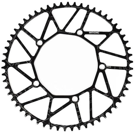 wanhaoaony Fahrradkettenblätter Klappfahrrad schmale breite Zähne 130BCD Kettenblatt 46 48 50 52 56 58T Kettenrad Aluminiumlegierung BMX Fahrrad Kurbelgarnitur Kettenblatt (Color : 58T Black)