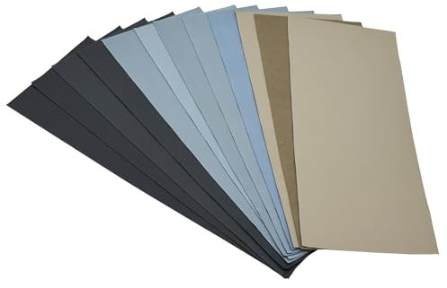 24 fogli di carta abrasiva ultrafine da 1000 a 20000, 22,9 x 9,1 cm, carta vetrata a secco e bagnato, 12 grana assortita per legno, metallo o levigatura automatica