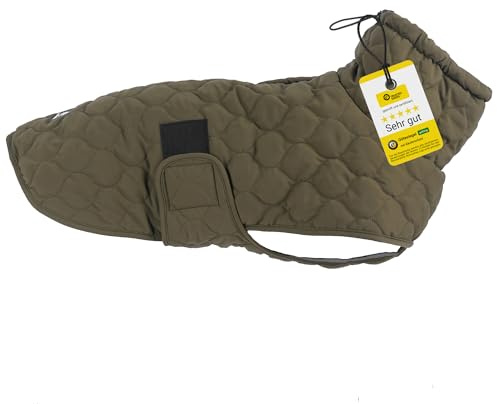 Wanderpfote Hundemantel – Steppjacke Hundejacke Stilvoll und Elegant – Hundemantel Wasserdicht – optimal für kleine und mittelgroße Hunde (Grün, S)