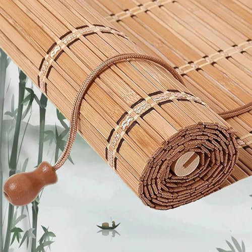 Retro Bambus Rollo Jalousine Bambusrollo,Fenster-Rollos Jalousie Sichtschutz Sonnenschutz Vorhang Für Innen Draußen Garten Terrasse Anpassbar