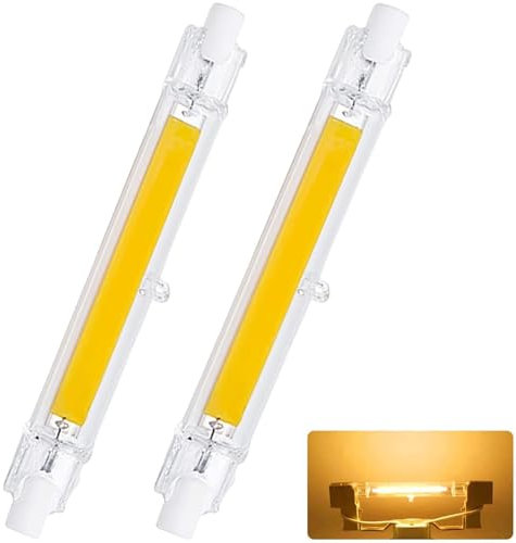 MZIEIU 20W R7S LED Lampen 118mm Dimmbar,Warmweiß 3000K,20W LED COB 118mm Glühbirne Ersatz für 200W J118mm Halogenstab,2000LM Kein Flackern,LED Stab 360° Strahlbeleuchtung,AC 220-240V,2er Pack