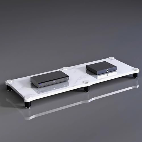 Hifi Rack Medienständer mit Großer Speicherkapazität, Unterhaltungsständer für Medienraum / Arbeitszimmer, Design-Audio-Rack-Tower, Speicher für Unterhaltungs-Stereokomponenten / Fernseher(White,H 10c