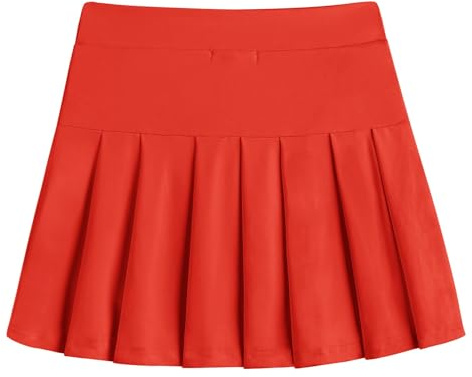 Arshiner Gonna da Bambina Gonna da Tennis Gonna a Pieghe a Vita Alta per Bambini Gonna da Golf Tinta Unita Gonna Sportiva a Pieghe con Tasche Pantaloni Interni Casual 6-13 Anni