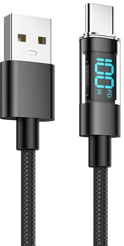Cavo dati da USB A a USB C, 1 m, cavo dati rapido, tipo C, compatibile con Samsung Galaxy, SSD, power bank, laptop, Android Auto