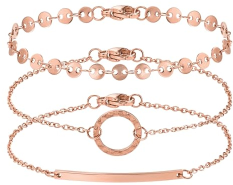 BONNYBIRD® Premium Edelstahl Armbänder Set Damen in Silber, Gold & Roségold, 100% Wasserfest & Hautverträglich BonnyMilano